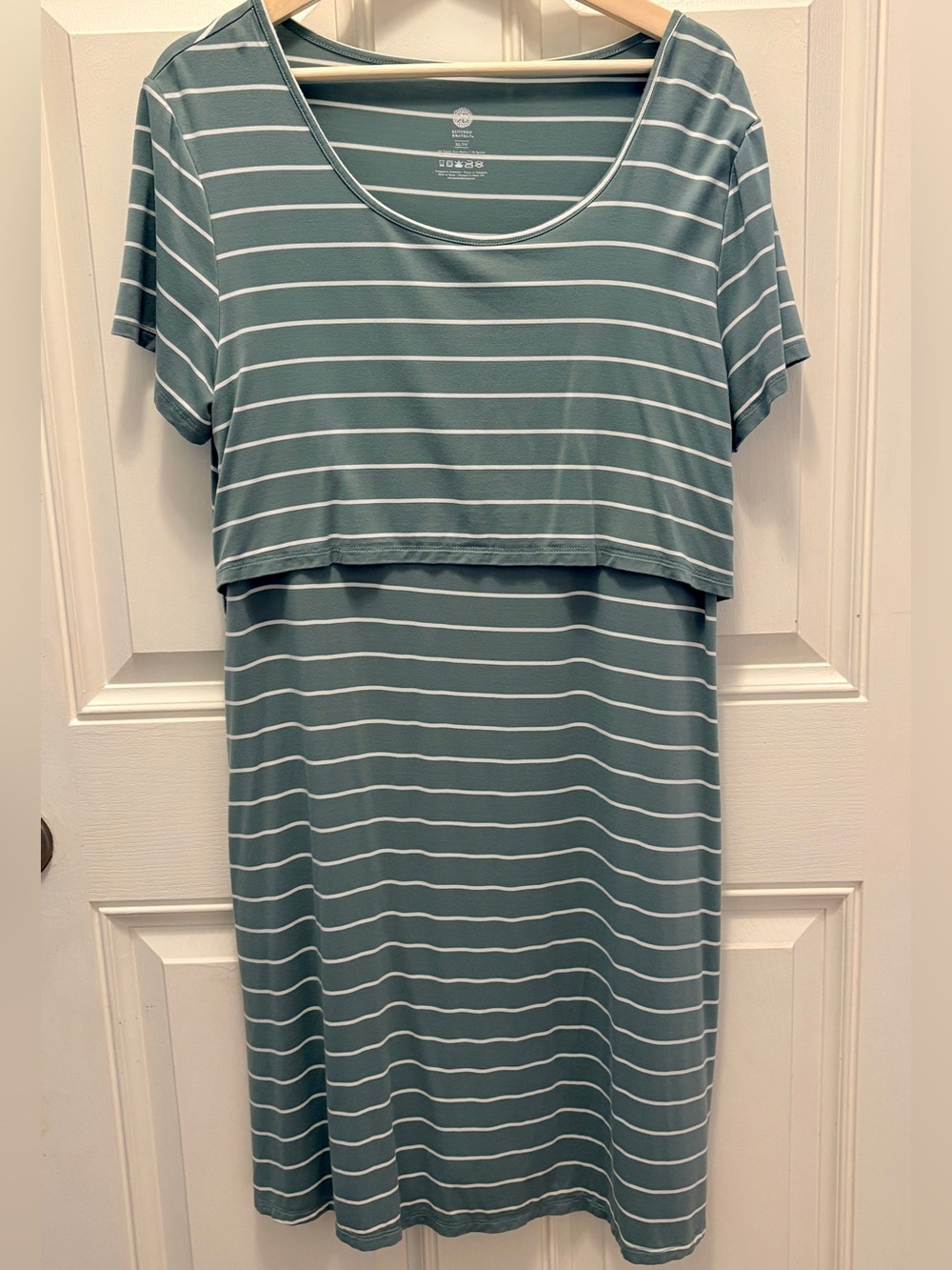 EUC Kindred Bravely Eleanora Nursing + Maternity Dress XL Cactus Stripe